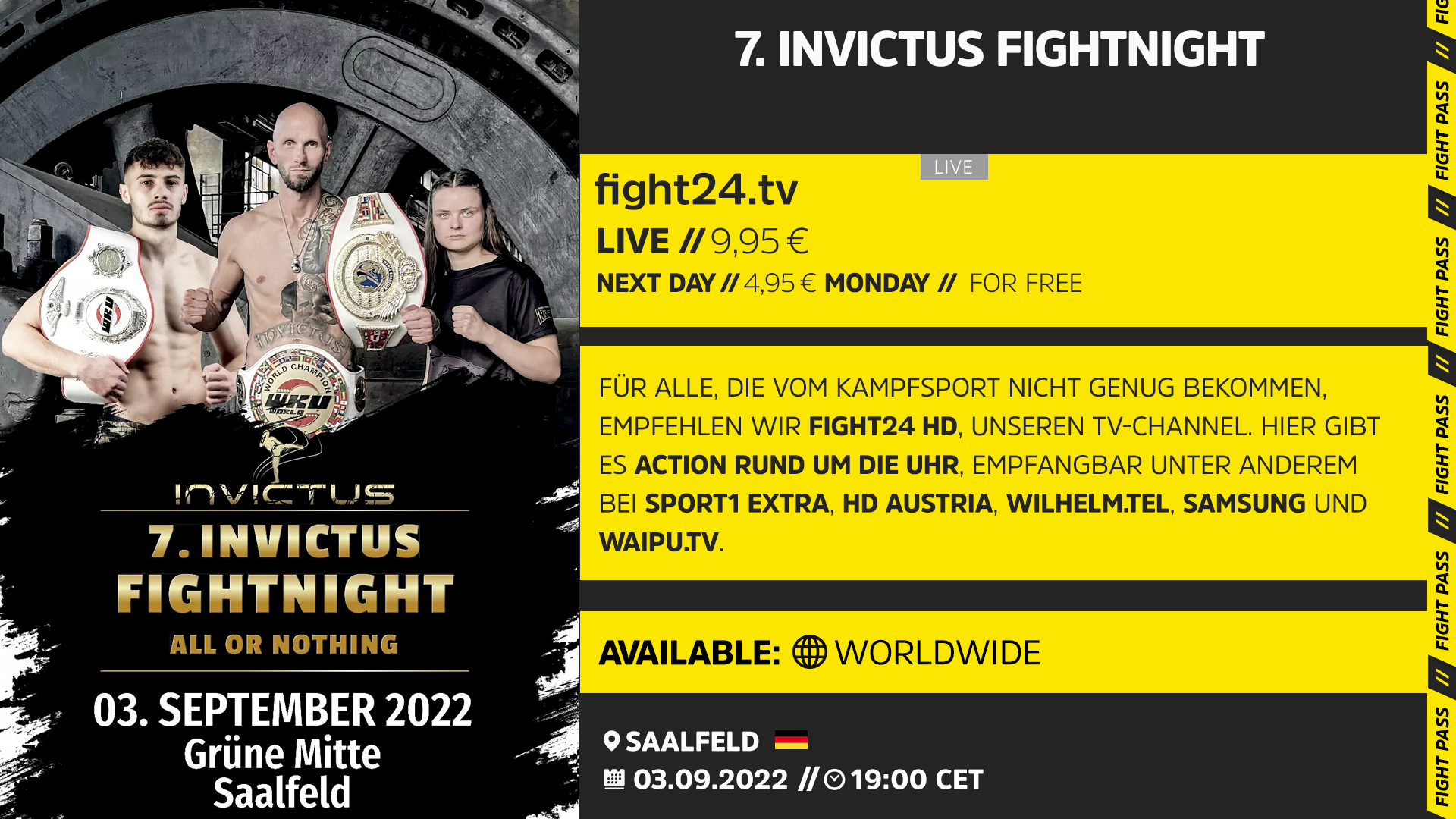 Invictus Fightnight - Livestream