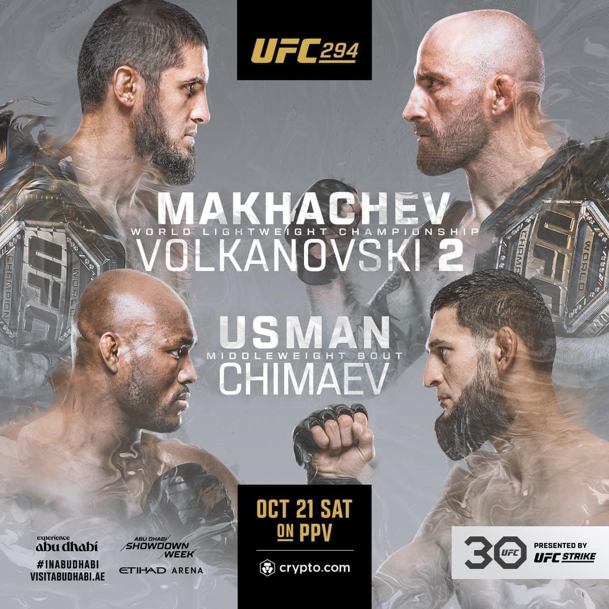 UFC 294 - Makhachev vs Volkanovski 2 21.10.2023